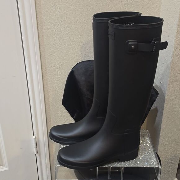 Hunter Refined Tall Waterproof Boots- Black - Picture 8 of 12